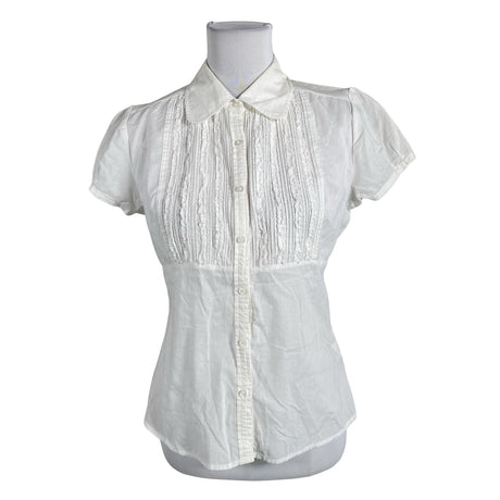 Unisex Fransa - Lühikeste käistega pluus, suurus 38 - Valge ()