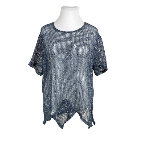 Unisex Florence - Lühikeste käistega pluus, suurus 44 - Sinine ()