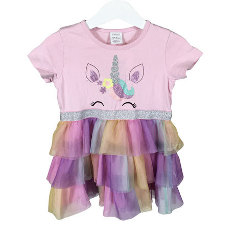 Unisex Lindex - Õhuke kleit, suurus 92 - 98 - Heleroosa ()