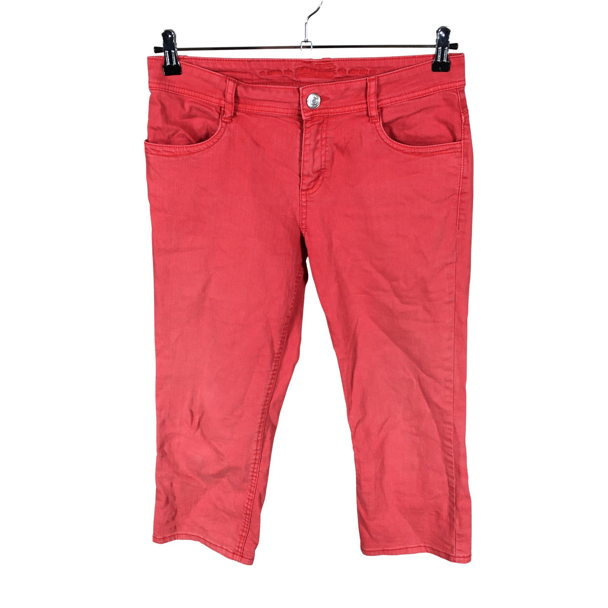 Unisex s.Oliver - Teksast poolpikad püksid, suurus 38 - Punane (1)