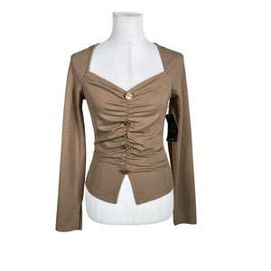 Unisex Na-KD - Trikotaažist pluus, suurus 38 - Hall (1)