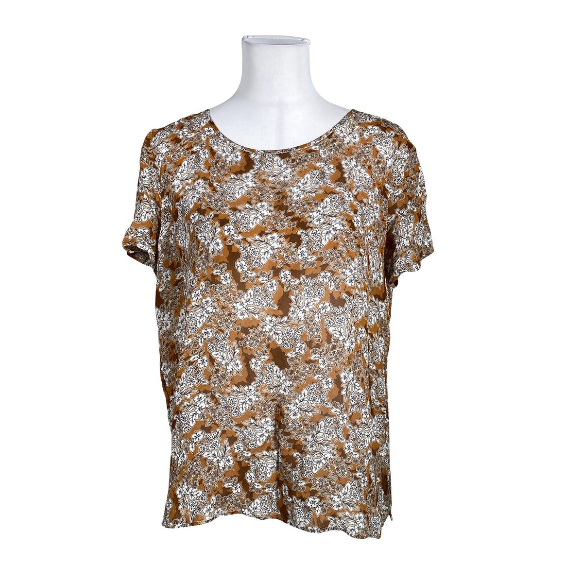 Unisex Andiata - Lühikeste käistega pluus, suurus 38 - Pruun (1)