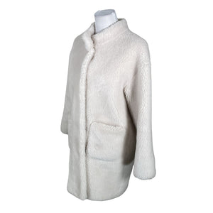 Unisex Muotikuu - Kunstkarusnahast mantel, suurus 36 - Valge (3)