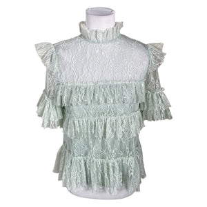 Unisex By Malina - Lühikeste käistega pluus, suurus 34 - Roheline (1)