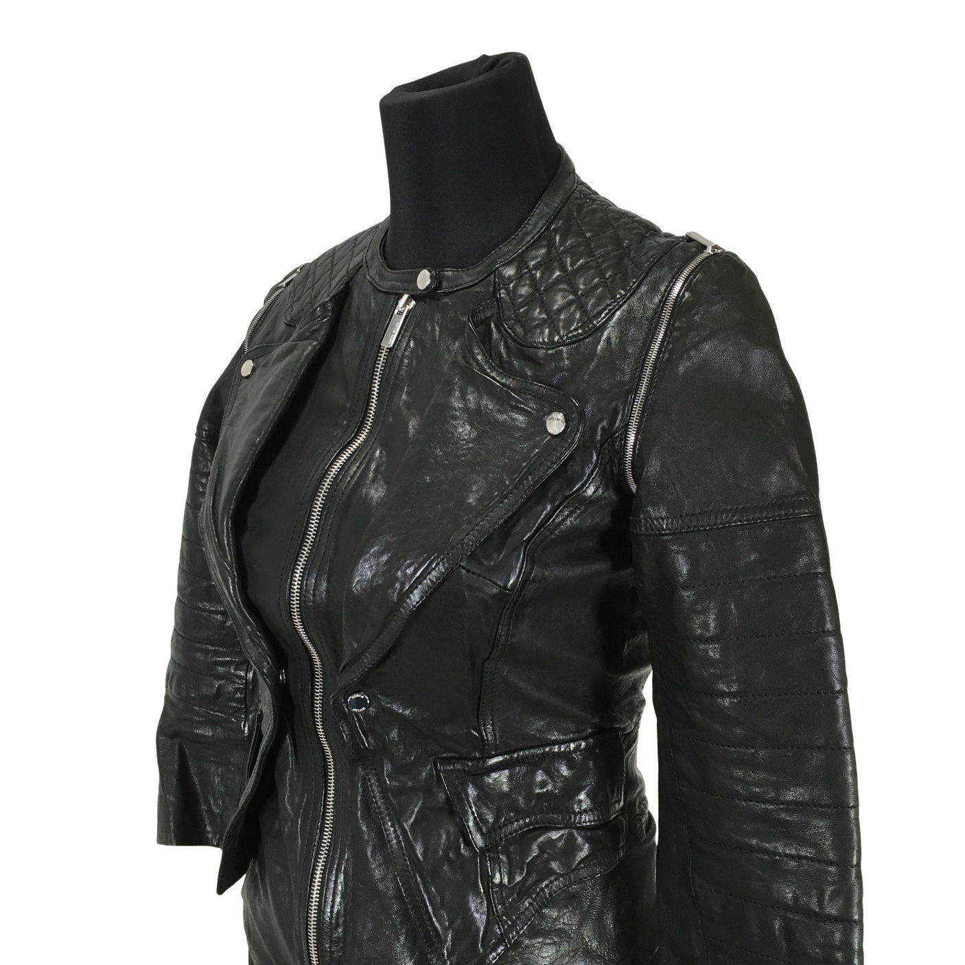 Unisex Karen Millen - Nahkatakki, koko 34 -  (3)