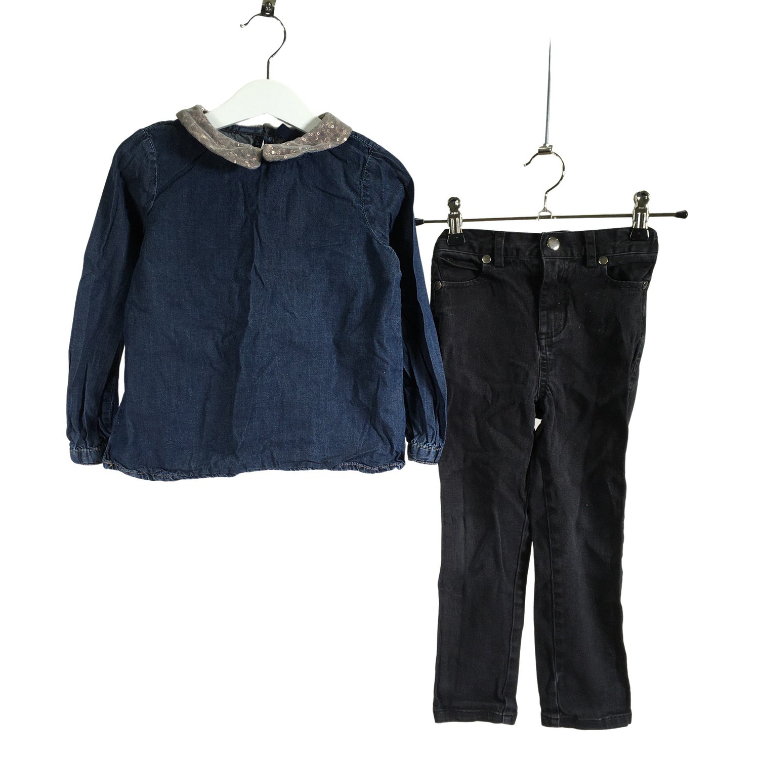  Kauluspaita  Farkkupaita, koko 104 - 110  Benetton 